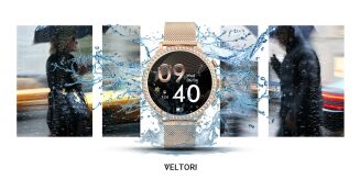 Smartwatch Damski VELTORI VT310-1 Złota Bransoleta + Różowy Pasek Silikonowy - 24