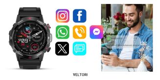 Smartwatch VELTORI VT110-1 Czarny Pasek Silikonowy - 11