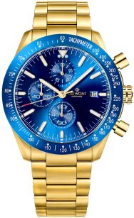 Zegarek Męski Giewont Chronograph Sapphire Złoto Niebieski GW8720-B6