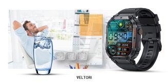 Smartwatch VELTORI VT200-1 Czarny Pasek Silikonowy - 11