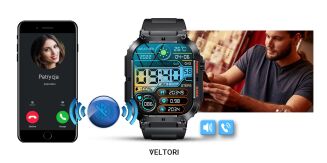 Smartwatch VELTORI VT200-1 Czarny Pasek Silikonowy - 17
