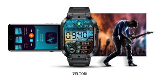 Smartwatch VELTORI VT200-1 Czarny Pasek Silikonowy - 19