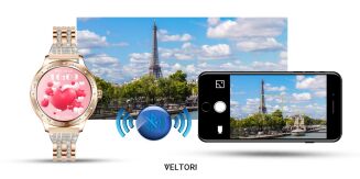 Smartwatch Damski VELTORI VT350-1 Bransoleta Różowe Złoto - 24