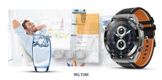 Smartwatch VELTORI VT100-1 + Czarny Pasek Silikonowy + Czarny Eko Skóra - 17