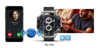 Smartwatch VELTORI VT100-1 + Czarny Pasek Silikonowy + Czarny Eko Skóra - 23