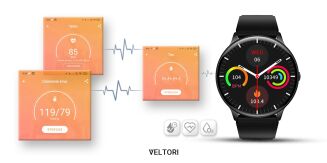 Smartwatch VELTORI VT160-1 Czarny Pasek Silikonowy - 10