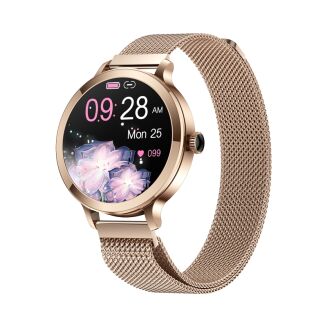 Smartwatch Damski VELTORI VT340-1 Złota Bransoleta + Różowy Pasek Silikonowy - 4