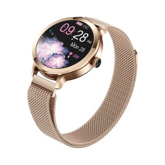 Smartwatch Damski VELTORI VT340-1 Złota Bransoleta + Różowy Pasek Silikonowy - 8