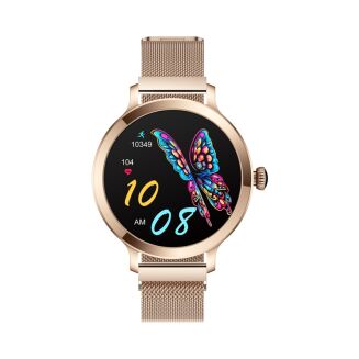 Smartwatch Damski VELTORI VT340-1 Złota Bransoleta + Różowy Pasek Silikonowy - 12