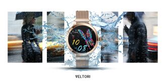 Smartwatch Damski VELTORI VT340-1 Złota Bransoleta + Różowy Pasek Silikonowy - 26