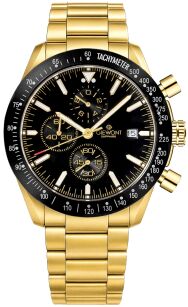 Zegarek Męski Giewont Chronograph Sapphire Złoto Czarny GW8720-B4
